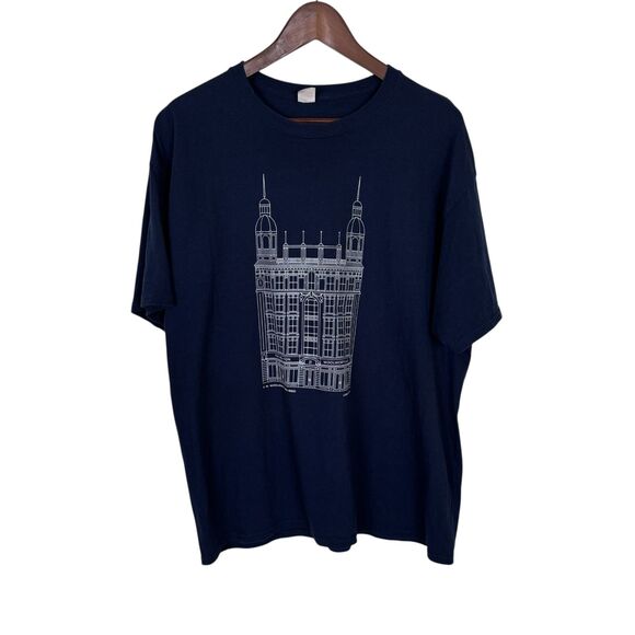 Hanes Navy Blue Woolworth Bon-Ton T-Shirt Men’s XL Lancaster, PA Collectors - Picture 1 of 4